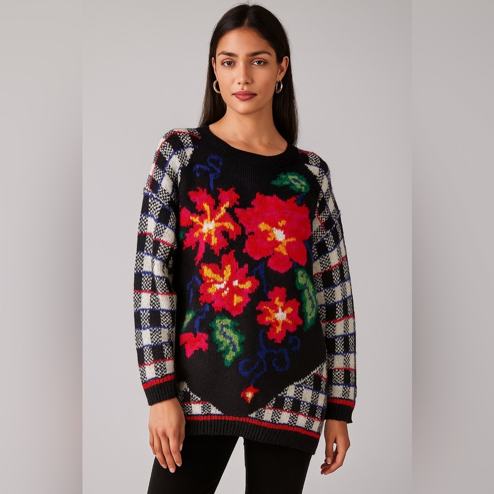 Vintage Valerie Stevens Handcrafted Black Sweater